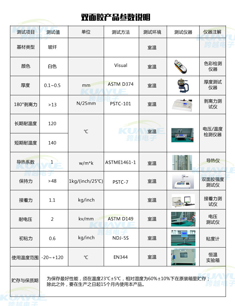 有基材導(dǎo)熱雙面膠參數(shù)表